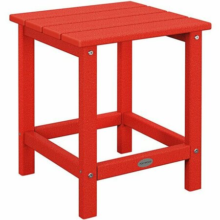 POLYWOOD Long Island 18'' Sunset Red Side Table 633ECT18SR